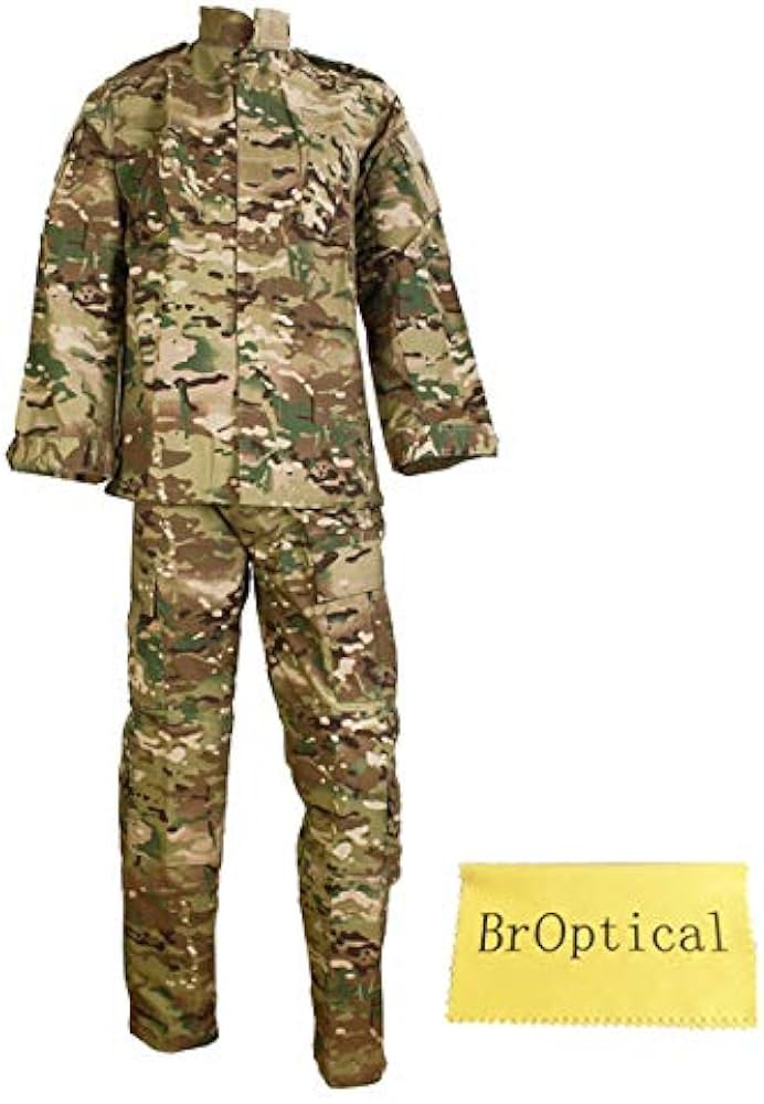 Broptical 【生地が厚い】BDU 戦闘服 迷彩服 上下セット マルチカム サバゲー ドレスアップに！ 服装 初心者 スタンダード レディース  メンズ 装備 (XS)